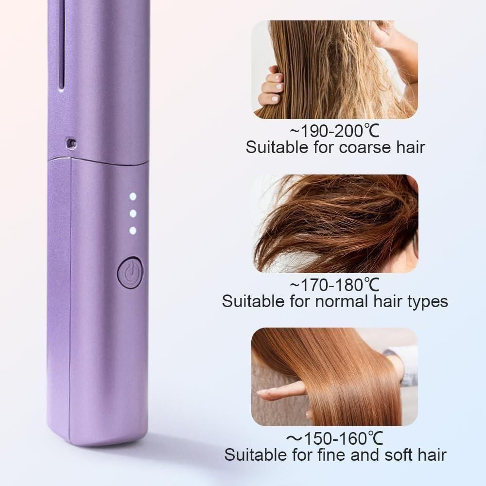 Rechargeable Mini Adjustable Hair Straightener Hot Comb 💥