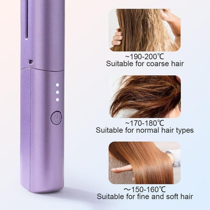 Rechargeable Mini Adjustable Hair Straightener Hot Comb 💥